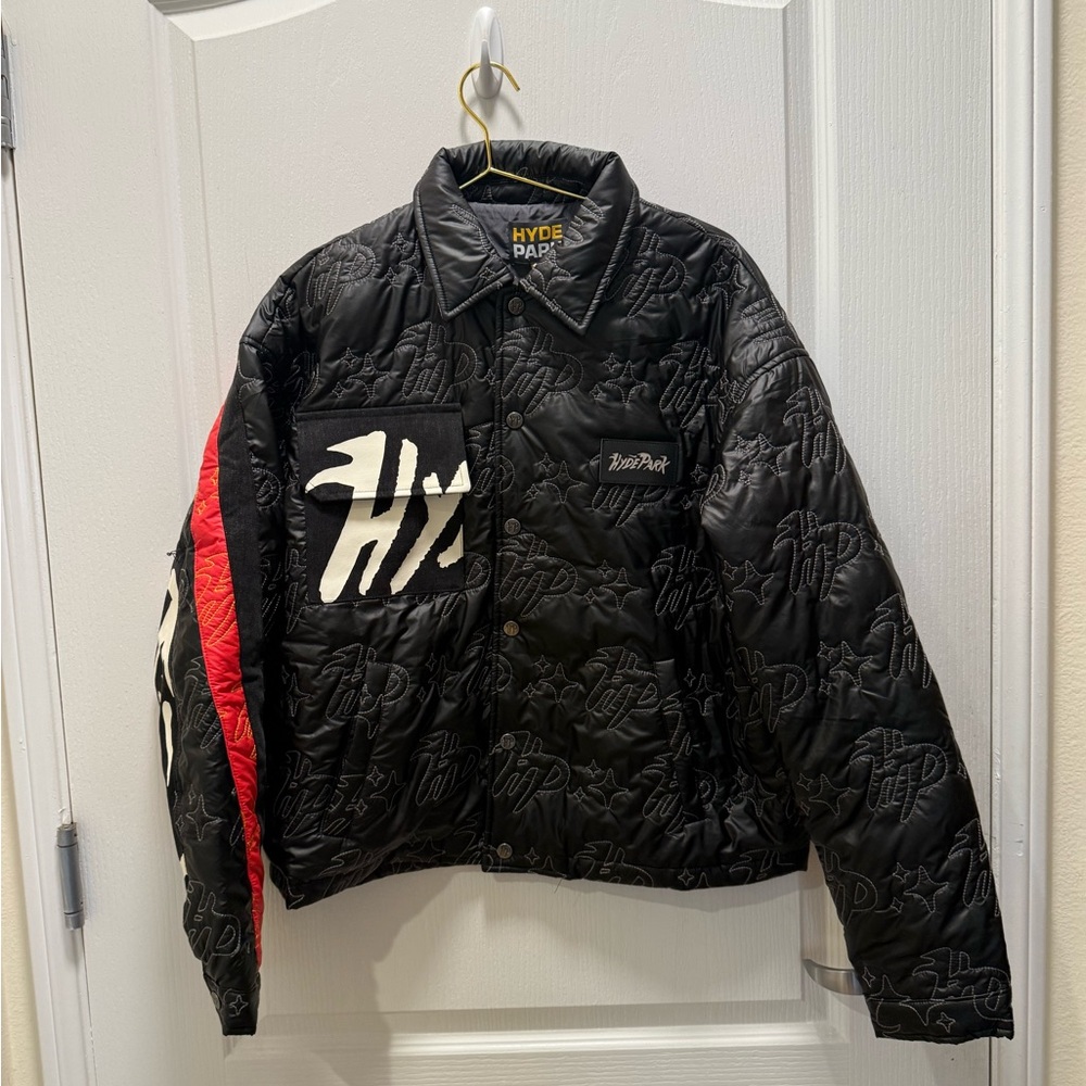 Hyde Park Moto Racer Coach Jacket in Black Bomber Jacket Size M NWT - Picture 10 of 10
